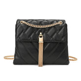 Quilted Sheepskin Tassel Crossbody